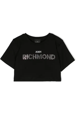 John Richmond T-shirt crop con strass