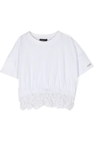 MONNALISA T-shirt con inserti in pizzo