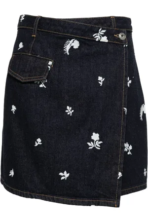 Lanvin Gonna denim con ricamo