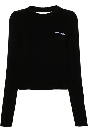 Palm Angels Maglione corto con ricamo