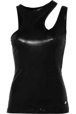 Roberto Cavalli Top lamé con dettaglio cut-out