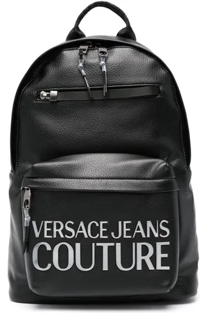 VERSACE Zaino con placca logo in finta pelle