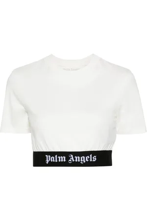 Palm Angels T-shirt crop con banda logo