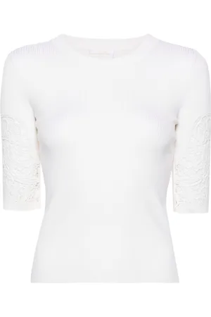 Chloé T-shirt con inserti in pizzo