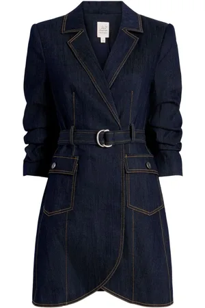 Cinq A Sept Abito Jenessa corto denim con cintura