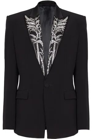 Balmain Blazer monopetto con ricamo Bamboo