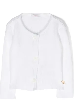 Le Bebé Enfant Cardigan a coste con placca logo