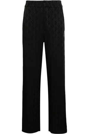 Marine Serre Pantaloni dritti con effetto jacquard