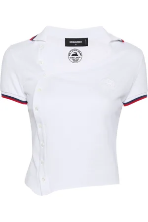 Dsquared2 Polo asimmetrica con stampa