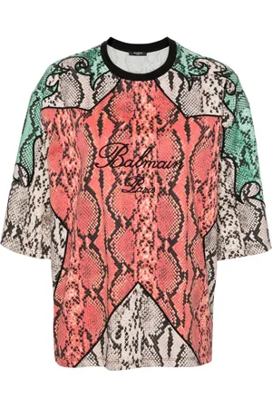 Balmain T-shirt con stampa in cotone biologico