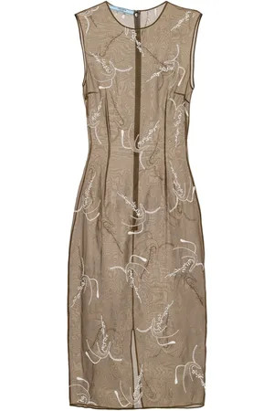 Prada Abito midi con ricamo