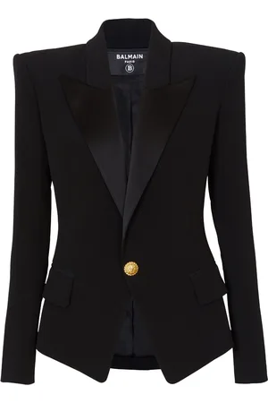 Balmain Blazer monopetto con revers satinati