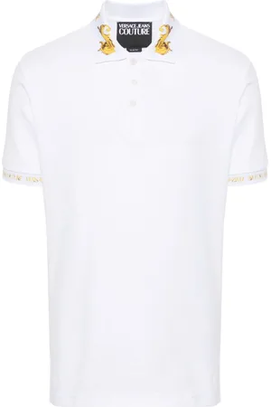 VERSACE Polo con stampa Watercolour Couture