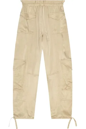 Ganni Pantaloni in raso con vita elasticizzata