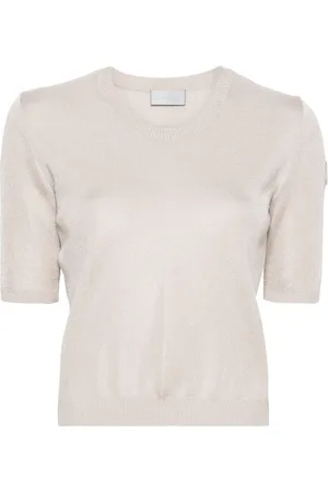 Moncler Maglione a maniche corte con applicazione logo