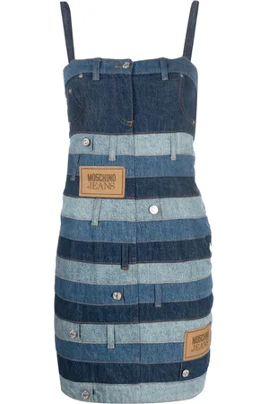 Moschino Abito corto denim con design patchwork