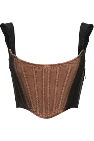 MUGLER Top denim crop