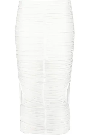 MUGLER Gonna midi con ruches