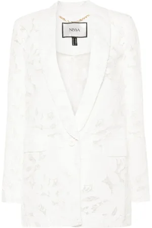 NISSA Blazer monopetto con ricamo