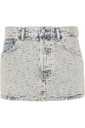 Acne Studios Gonna denim con monogramma jacquard