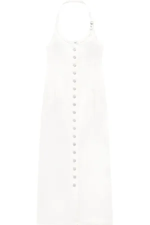 Courrèges Abito denim con scollo all