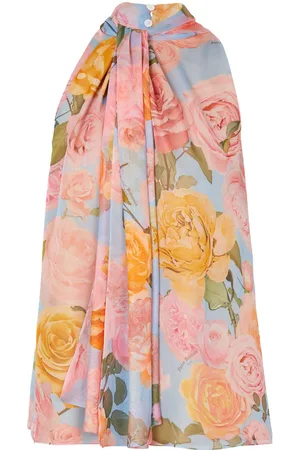 Balmain Blusa a fiori con collo lavalli??re