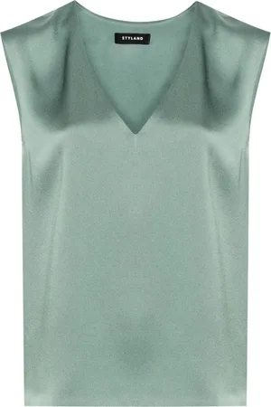 Styland Blusa smanicata con scollo a V