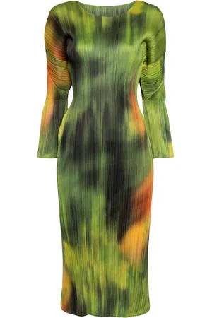 PLEATS PLEASE ISSEY MIYAKE Abito Turnip & Spinach plissé midi