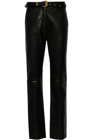 Balmain Pantaloni a vita alta in pelle