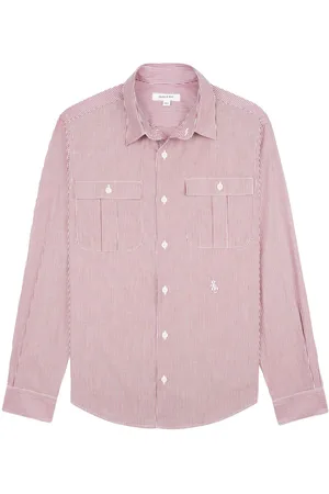 Sporty & Rich Camicia Utility a righe con ricamo