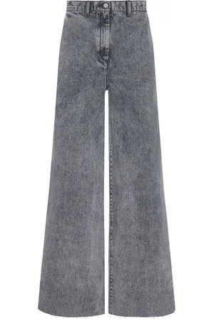 ROSETTA GETTY Jeans a gamba ampia con lavaggio acido