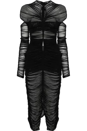 MUGLER Abito lungo semi trasparente