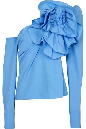 Balmain Blusa asimmetrica con ruches