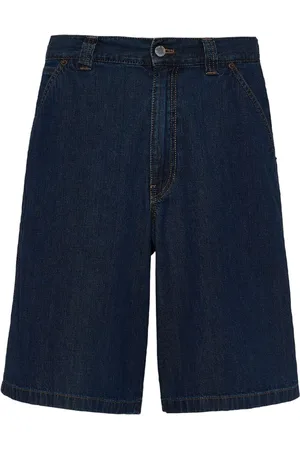 Prada Bermuda denim con placca logo