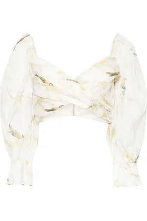 ZIMMERMANN Blusa crop con stampa Acacia Birds