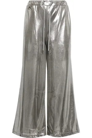 DOUBLET Pantaloni a gamba ampia con effetto metallizzato