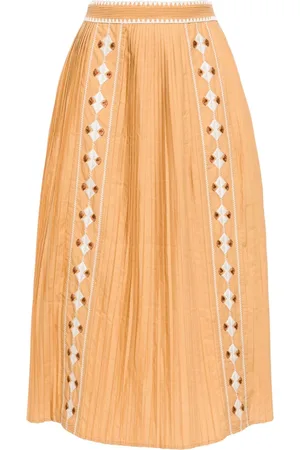 ULLA JOHNSON Gonna midi Sabina con ricamo