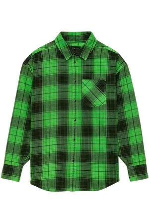 Purple Brand Camicia a quadri con logo goffrato