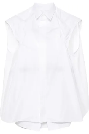 SACAI Blusa smanicata con design a strati