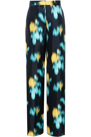 Lanvin Pantaloni a gamba ampia con stampa astratta