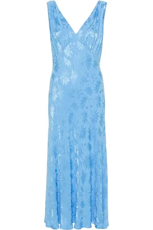 RIXO London Abito lungo Sandrine a fiori jacquard