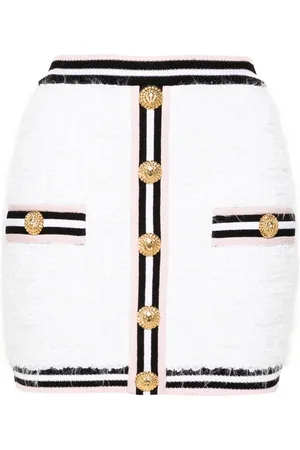 Balmain Minigonna con monogramma jacquard Maze