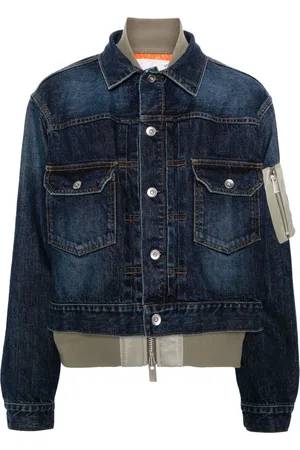 SACAI Giacca denim con design a strati