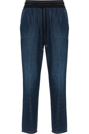 LORENA ANTONIAZZI Jeans affusolati con coulisse