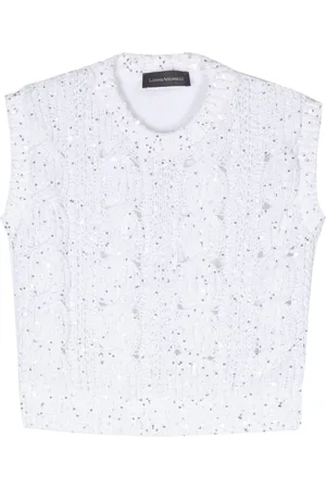 LORENA ANTONIAZZI Canotta con paillettes