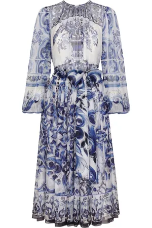 Dolce & Gabbana Abito midi con stampa maioliche
