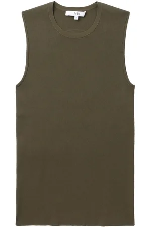 tibi Top a coste con dettaglio cut-out