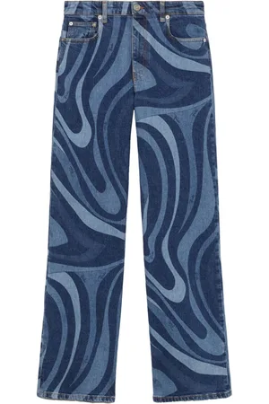 Puccini Jeans dritti con stampa Marmo
