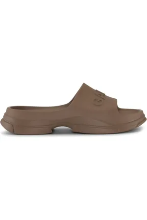 Ganni Sandali slides con logo goffrato