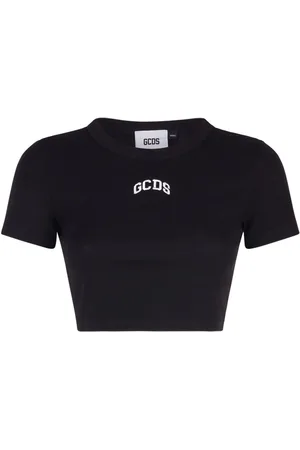 GCDS T-shirt crop con ricamo